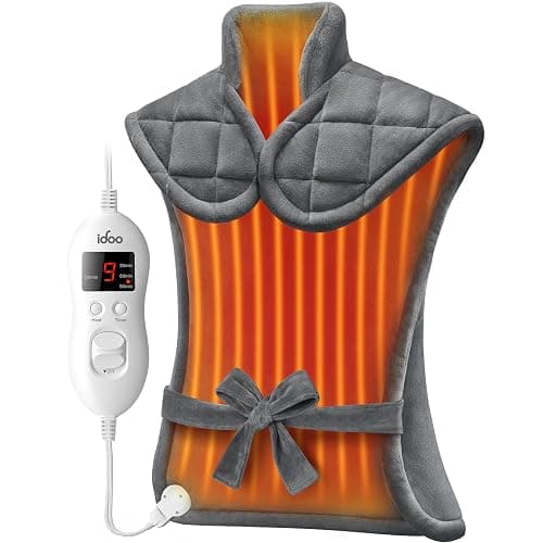iDOO Heating Pad for Neck and Shoulder and Back, Gifts for Women Men, FSA Eligible Items only List, XXL King Size 23"x32" Heat Pad for Back Pain Relief, Extra Large Back Neck Wrap, ETL Certified - Image 1