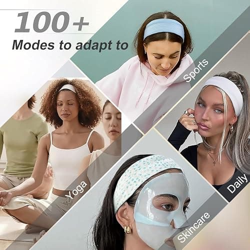 TERSE Boho Headbands for Women Short Hair Floral Headbands Non Slip Elastic Sweat Hairbands Soft Fabric Hair Bands Workout Yoga Running Sport Thin Wrap for Girls thumbnail 5