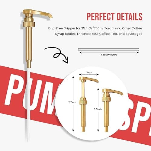 Jimoco Syrup Pump & Torani Syrup Bundle - Fruit Bowl Syrup 6 Pack Summer Flavors, Raspberry, Strawberry, Blackberry, Cherry, Orange and Peach - For Italian Soda Coffee, Lattes, Frappes With 6 Pump Dispensers thumbnail 5