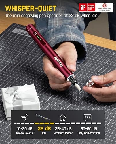 Fanttik F2 Master Mini Cordless Rotary Tool Kit, NeoPulse Motor, 5 Speed, 25000 RPM, Revostor Hub, 35 Accessories, Engraving Pen, for 3D Printer Sanding, Polishing, Drilling, Carving, DIY Crafts - Red thumbnail 6