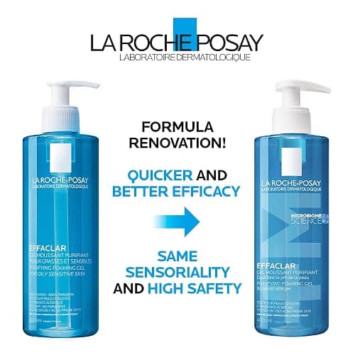 La Roche-Posay Face Wash Gel Cleanser, Effaclar Gentle Purifying Foaming Gel for Oily and Sensitive Acne-Prone Skin & Acne Lotion BUNDLE. Soap-Free, Paraben-free, Non-Comedogenic thumbnail 2