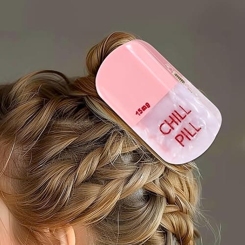 Ptwola Chill Pill Hair Claw Pink Pharmacy Hair Clip Fun Funky Personalized Nurse Hair Accessories Novelty Summer Acetate Small Hair Barrettes for Women Thick Thin Hair Gift Accessory Halloween thumbnail 5