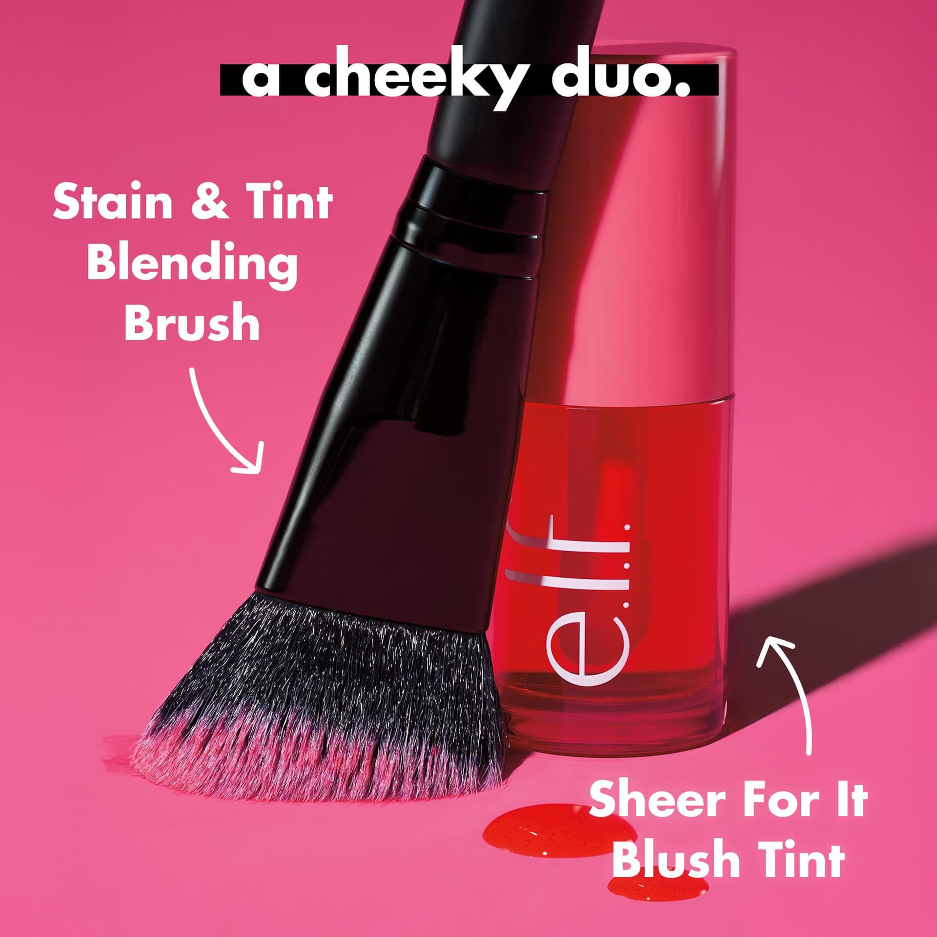 e.l.f. Sheer For It Blush Tint, Multifunctional Makeup for Your Lips and Cheeks, for a Natural Fresh Finish, Vegan and Cruelty-Free, Left On Red thumbnail 4