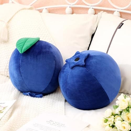 Beeveer Decorative Cute Blueberry Plush Pillow Kawaii Fruit Stuff Hugging Plushies Gift Soft Novelty Pillow Cushion Seat Decor for Gift Home Decor thumbnail 2