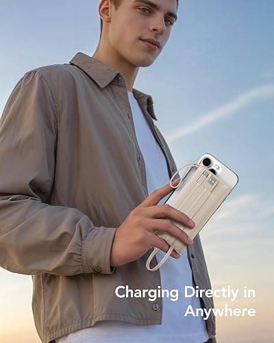 VRURC Portable Charger Power Bank,10000mAh Travel Essentials Battery Pack, 5 Outputs 2 Inputs Slim USB C Charging Bank Built-in Cables Cords for iPhone 17 16 15 13,Samsung,Android-Light Coffee(1 Pack) thumbnail 8