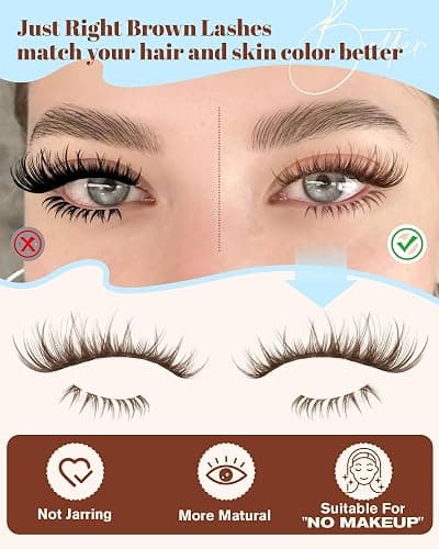 Brown Lash Clusters With Bottom Eyelash Clusters Natural Look Cluster Eyelash Extensions 300Pcs Dark Brown Wispy Lash Clusters D-Curly Individual Lashes 10-16MM by Zegaine thumbnail 4