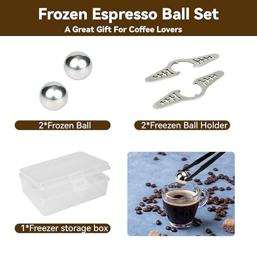 RAWILL 2PC Espresso Cooling Ball Kit, Stainless Steel Espresso Ball Chiller with Stand,Enhance Flavor for Coffee,Bourbon Cocktails,Ideal Gift for Family and Friends thumbnail 4