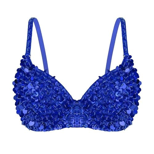 Sholeno Womens Shiny Sequins Glitter Underwire Push Up Bra Tops Belly Dance Costume thumbnail 5