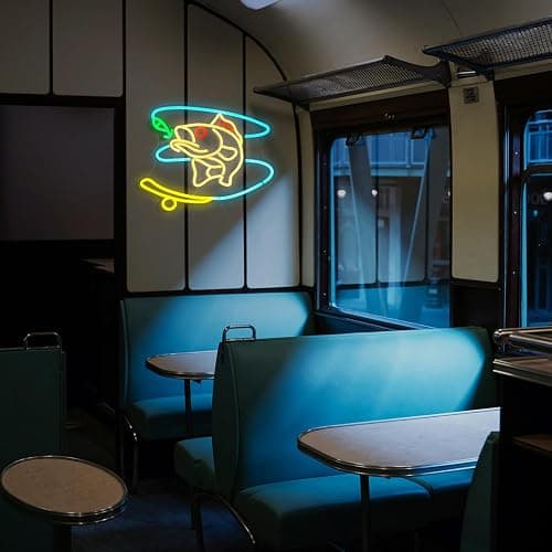 Fishing Neon Sign Dimmable Fish Neon Light for Wall Decor LED USB Powered Fishing Hook Lights for Fishing Gear Store Yacht Man Cave Living Room Boys Gifts(Multicolor 15.7‘’*12.4‘’） thumbnail 6