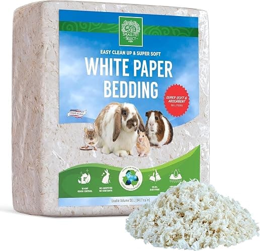 Small Pet Select White Paper Bedding, Guinea Pig, Odor Control, 56 L | Soft Absorbent Natural Bedding, Made in USA, For Rabbits, Hamsters, Bunnies, Chinchillas & Small Pets - Image 1