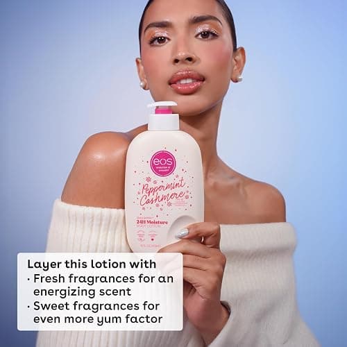 eos Shea Better Travel Size Body Lotion, Peppermint Cashmere, Holiday, Limited Edition Skin Care, 24-Hour Moisture, Body Lotion for Women, travel size toiletries, Vegan, 2.5 fl oz (Pack of 2) thumbnail 3