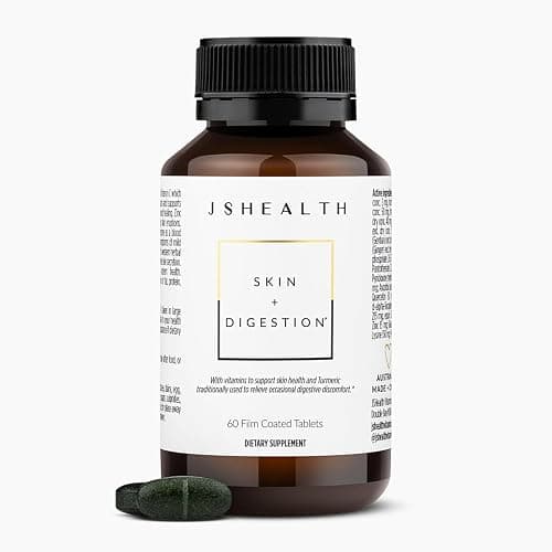 JSHealth Vitamins Skin and Digestion Formula | Skin Supplement with Zinc | Burdock Turmeric | Clear Healthy Skin | Acne Treatment for Teens and Adults | (60 Tablets) - 60 Count (Pack of 1) - Image 1