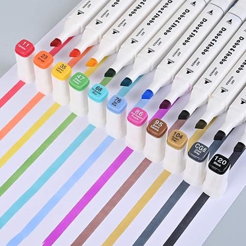 Dabo&Shobo 60 Colors Drawing Markers, Dual Tip Markers, Fine & Chisel Coloring Marker for Adult Coloring And Sketching thumbnail 3