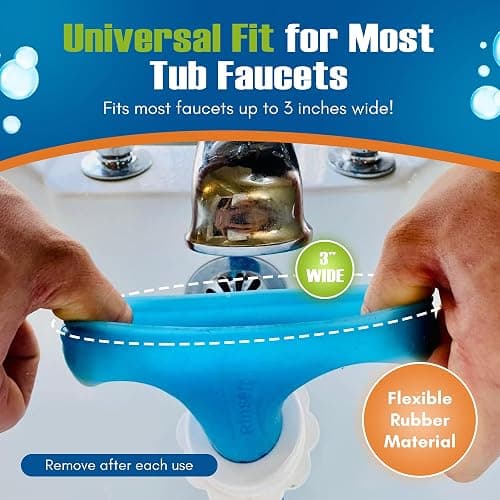Rinseroo: Slip-On Tub Hose – As Seen on Shark Tank – 5ft Flex Bathtub Faucet Sprayer – Easy Rinse for Pets, Hair & Cleaning – No Installation Needed – Fits Faucets Up to 3” Wide – Mess-Free & Portable thumbnail 5