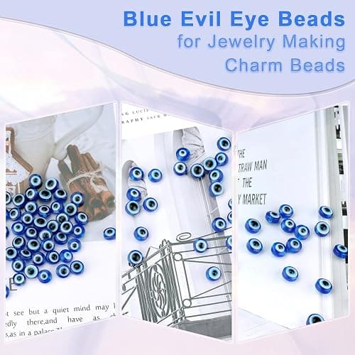 400Pcs Blue Evil Eye Beads for Jewelry Making 8mm Evil Eye Charms for Bracelet Making Handmade Resin Turkish Evil Eye Spacer Beads Charms Round Bead for Bracelets Necklace Earrings DIY Crafts thumbnail 5