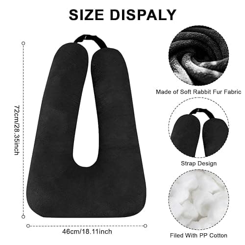 MROUEN Travel Pillow, Travel Pillow for Kids, Sleeper Hold Pillow Travel, Removable U-Shaped Pillow for Adults and Children to Support Head and Body in The Back Seat of Long Car Trips (Black) thumbnail 2