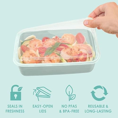 Bentgo Prep - 20-Piece 1-Compartment Reusable Meal Prep Containers with Lids, PFAS & BPA Free Materials, Durable, Microwave, Freezer, & Dishwasher Safe To Go Food Storage (Mint) thumbnail 5
