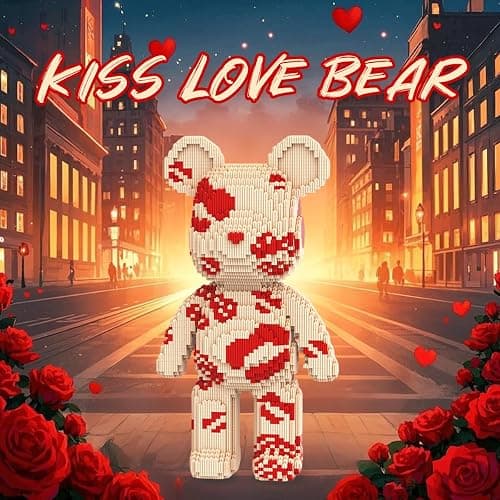 DAHONPA Animal Kiss Love Bear Micro Building Blocks Set with Storage Drawer (7220 Pieces), Gift for Adults and Kids thumbnail 2