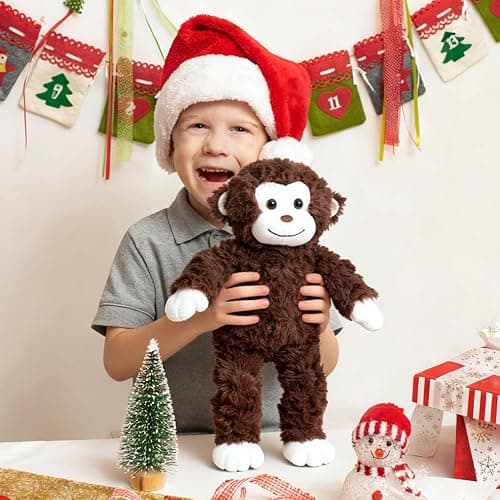 HollyHOME Monkey Stuffed Animal Plush Monkey Toy for Kids Gift for Animal Lovers for Birthdays Holidays 16inch Brown thumbnail 5