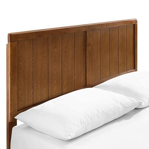 Modway Alana Wood Full Platform Bed in Walnut with Splayed Legs, Double thumbnail 7