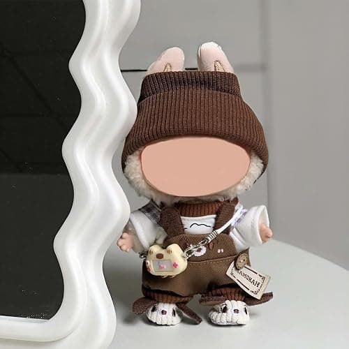6 Set 17cm Doll Clothes, Clothes for Dolls Outfit, Accessories for 17cm Dolls Clothes T-Shirt + Overalls + Hat + Small Camera + Glasses + Shoes, No Doll Included thumbnail 5