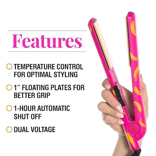 CHI Ceramic Series Flat Iron, Hair Straightener for Silky, Smooth Hair, 1" Iron, Going Bananas thumbnail 2