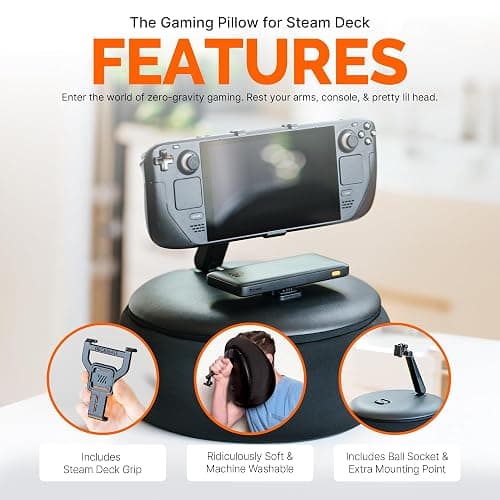 Mechanism Gaming Pillow for Steam Deck OLED & LCD | Experience Zero Gravity Gaming with Our LCD & OLED Steam Deck Accessories | Ridiculously Soft Machine Washable Pillow for Gamers (Steamdeck Grip) thumbnail 2