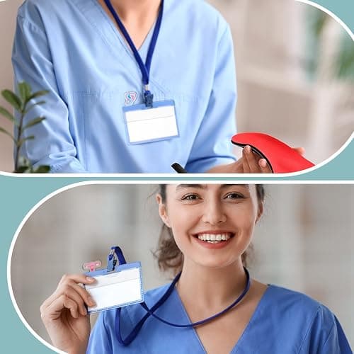 Sherr 6 Pcs Labor and Delivery Nurse ID Badge Topper Horizontal Cute Badge Toppers with Baby Feet Baby Bottle for Nurses Doctors Accessories Radiology Gift thumbnail 5