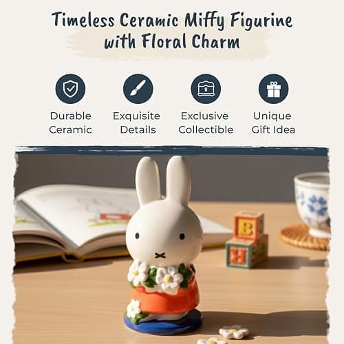Blue Sky Clayworks Miffy Daisy Bouquet Figurine 2.625'' L x 2.5'' W x 5.25'' H thumbnail 4