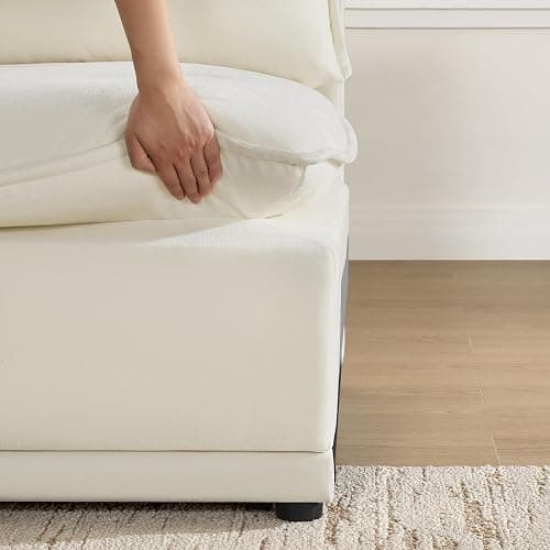 CHITA 113" Oversized Cloud Sectional Couch, Modern Modular Sectional Sofa Set for Living Room, 4 Seater L Shaped Couch, Cream thumbnail 4