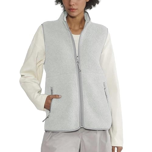 Hixiaohe Sherpa Fleece Vest for Women Trendy Warm Sleeveless Vests Jacket Lightweight Zip Coats with Pockets Fall Outerwear - Image 1