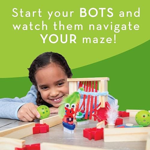 Mindware KEVA Maker Bot Maze, Stem Building Kit Gift for Kids, Includes Wooden Blocks, Motorized Bot, Balls, and More thumbnail 6