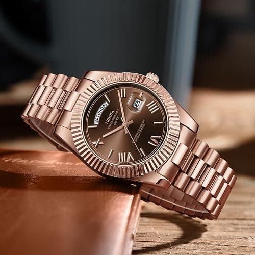 NIBOSI Men Watches Analog Quartz Stainless Steel Rose Gold Silver Watches for Men Waterproof Business Classic Desiger Wrist Watch with Day Date thumbnail 4