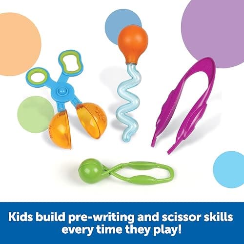 Learning Resources Helping Hands Fine Motor Tools Classroom Set,24 Pieces, Ages 3+, fine motor skills, teacher resources for classroom, sensory toys for toddlers, Scoopers and Tweezers toys thumbnail 4