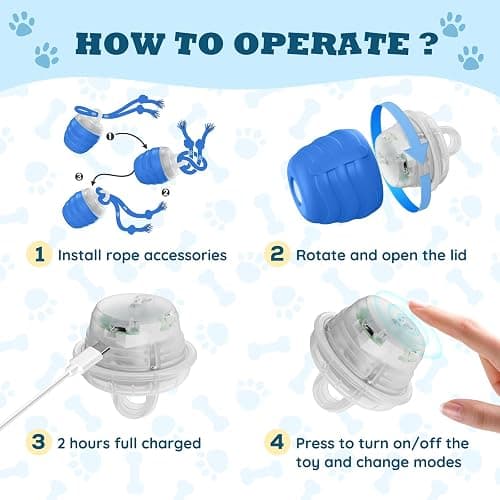 HVUATQ Interactive Dog Toys - 2025 Upgraded Motion Activated Balls for Medium/Large Dogs, Automatic Moving Dogs Toy Wicked Ball for Boredom, Interactive Dog Ball to Keep Them Busy(Blue) thumbnail 7