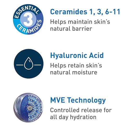 CeraVe Moisturizing Cream, Body and Face Moisturizer for Dry Skin, Body Cream with Hyaluronic Acid and Ceramides, Daily Moisturizer, Oil-Free, Fragrance Free, Non-Comedogenic, 19 Ounce thumbnail 8