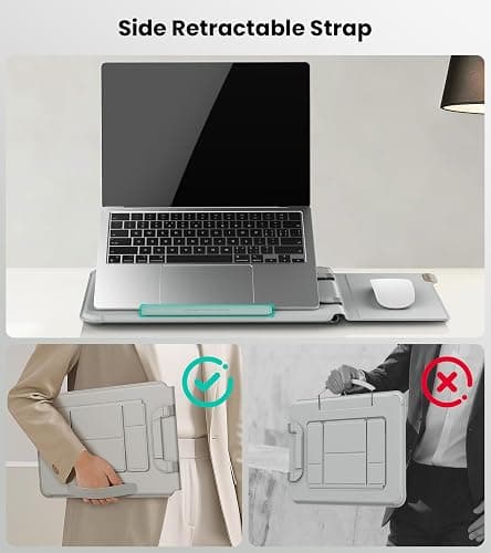 Nillkin 16 inch Laptop Sleeve with Handle (4-in-1), 2 Stand Modes, MacBook Sleeve with Adjustable Stand & Mouse Pad, Slim Laptop Case 16 inch for Samsung/Surface/HP/Chromebook/Dell 13-16'', Gray thumbnail 4