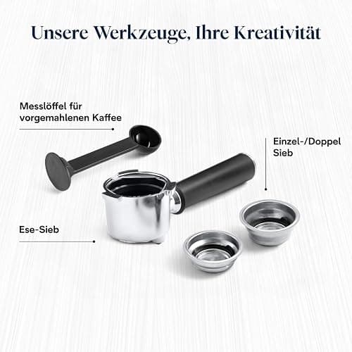 De'Longhi Dedica Style - Perfetto Kompakte Siebträgermaschine Espressomaschine mit Tasten, manuellem Milchaufschäumer für Espresso und Cappuccino, ESE Pad geeignet, 15cm breit, Metall (EC685.M) thumbnail 10