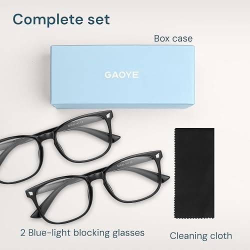 Blue Light Blocking Glasses - Fashion Square Eyeglasses, Anti UV Ray Computer Gaming Glasses Blue Blockers for Women/Men thumbnail 7