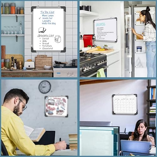 Dry Erase Calendar Whiteboard for Wall, Polegas 16" X 12" Magnetic White Board Board, Small Wall Monthly Double Sided Boards Student, Home, Office (White) thumbnail 6