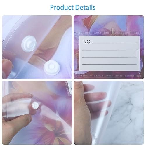 A4 Clear Plastic Wallets Folders - 30PCS A4 Popper Wallets with Label Pocket Document Files Wallets Plastic Envelope Folder thumbnail 6