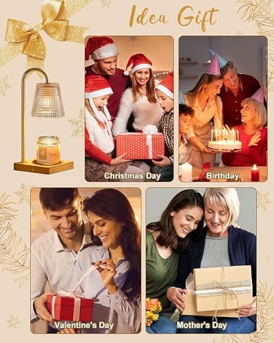 Hong-in Candle Warmer Lamp with Timer Dimmer,Birthday Gifts for Women Mom Sister,House Warming Gifts New Home Room Decor,Vintage Wax Warmer for Scented Wax Jar Candles thumbnail 5