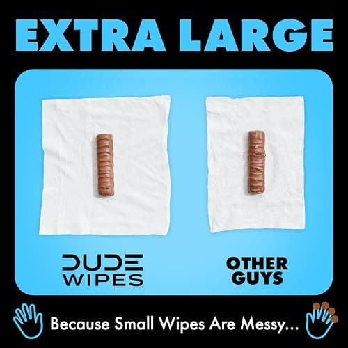 DUDE Wipes Unscented Travel Wipes - 1 pack (18 Count) - Extra-Large Adult Flushable Wipes for Sensitive Skin - Infused with Vitamin E and Aloe - Septic and Sewer Safe thumbnail 6