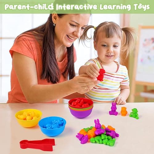 BBLIKE Montessori Education Set: Kids Animal Sorting Toy with Bowl, Tweezers & Color Sorting Math Toys for 2-6 Year Olds thumbnail 7