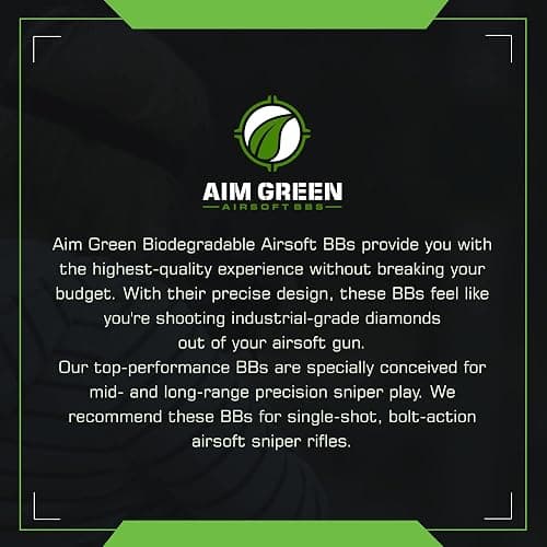 Aim Green Biodegradable Airsoft BBS, Premium-Grade 6mm Airsoft BBS, 20g, 25g, 32g, 36g, 40g, 2,500, 5,000, 10,000 Count - .20g 10,000 Count thumbnail 7