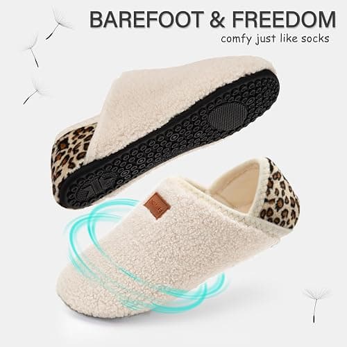 ATHMILE House Slippers for Women Men Indoor Barefoot Slippers Socks Furry Slip on House Shoes Cozy Comfy for Home Bedroom Travel Yoga thumbnail 4