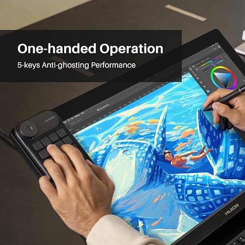 HUION Keydial Mini Bluetooth Programmable Keypad with Dial 5 Keys Anti-ghosting 18 Customized Keys, Wireless Shortcut Keyboard for Drawing Tablet, PC, MacBook, Surface Pro, Laptops thumbnail 4