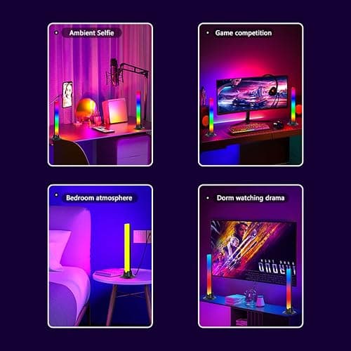 MIWATT DS 32CM LED Light Bar RGBIC Lamp (2 Pack, Z Series) - Rainbow Smart Lighting with Remote, Perfect for PC, TV, Gaming Setup thumbnail 2