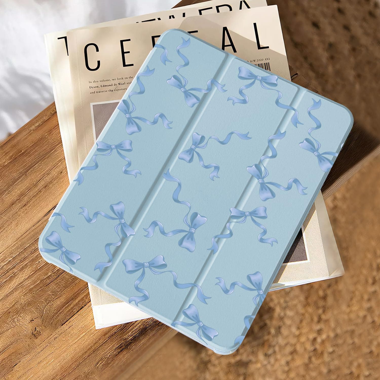 CozyNestCYBlue Bowknot Case for 10.9 Inch Ipad 10Th Gen Lovely Bows Design Cover for Ipad Auto Sleep/Wake Modern Aesthetic Women Case Anti-Scratch Shockproof Protective with Pencil Holder Girl Women thumbnail 9