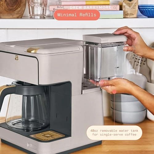 Beautiful Multi-Brew Coffee Maker – 12-Cup Carafe & Single-Serve Pod or Grounds, Iced Coffee Mode, Programmable Touch Display, Includes Filters (Porcini Taupe) thumbnail 7